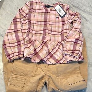 Tommy Hilfiger Pink Plaid Kids Blouse & pants set